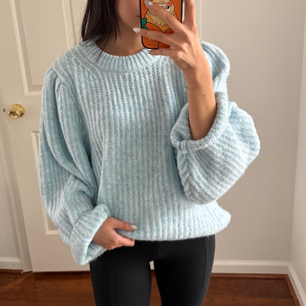 Topshop Light Blue Ribbed Sweater